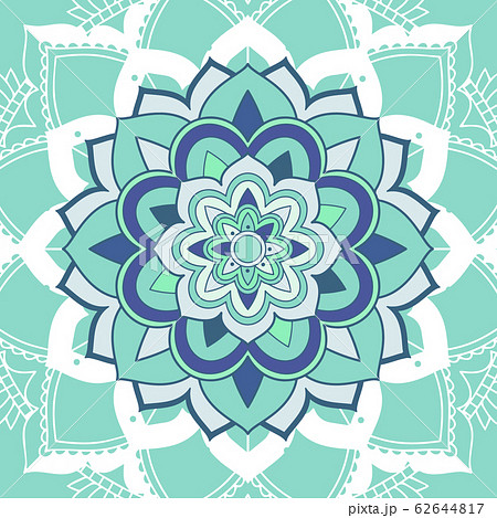 Mandala patterns on green background 62644817