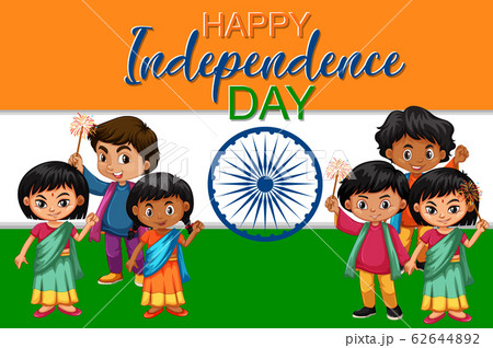 Public holiday poster design with happy kids Public holiday poster design with happy kids 62644892