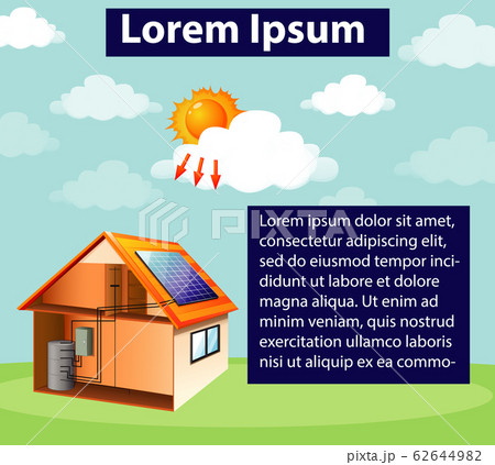 Diagram showing how solar cell works at home Diagram showing how solar cell works at home 62644982