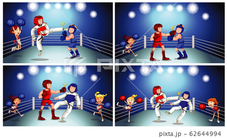 Background scene with athletes fighting in the 62644994