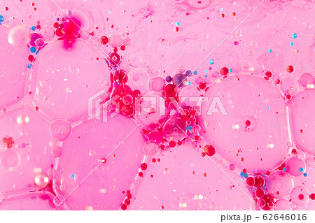 Abstract background with oil in water and color bubbles macro shot 62646016