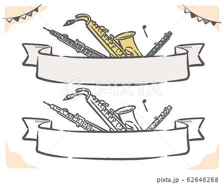 木管楽器のラベル、バナー素材 62646268