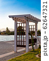 White gazebo on the calis beach, Turkey 62647321