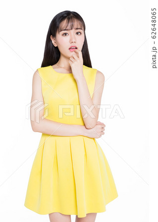 Beautiful young girl, white background. Beautiful young girl, white background. 62648065