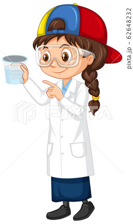 Girl with cup of water on white background 62648232