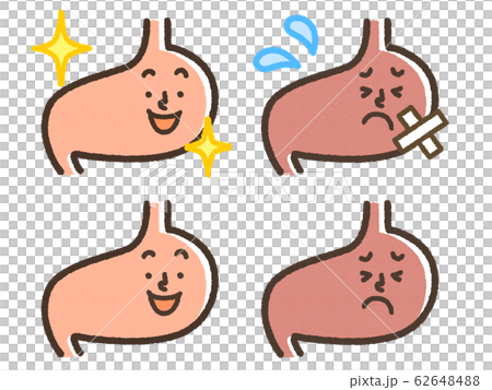 Stomach good stomach bad stomach set with face 62648488