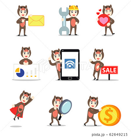 Set character of male wild boar as wild animal lives in North Africa. Set character of male wild boar as wild animal lives in North Africa. 62649215