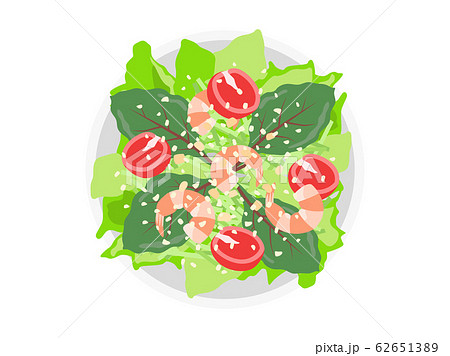 野菜サラダのイラストのイラスト素材