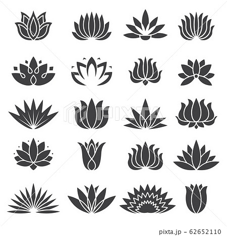 Lotus Icon Botanical Logo For Beauty Salon のイラスト素材