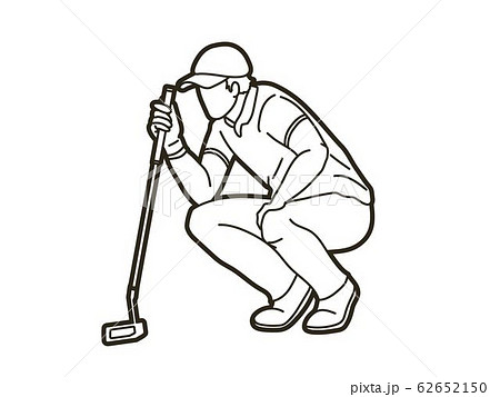 Golf player Golfer action cartoon sport graphic vector. 62652150