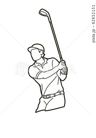 Golf player Golfer action cartoon sport graphic vector. 62652151