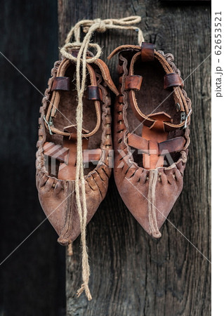Traditional old shoes original from Bulgaria Traditional old shoes original from Bulgaria 62653521