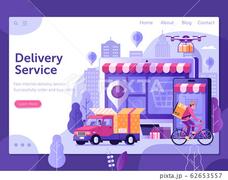 Online Delivery Service Landing Page Template 62653557