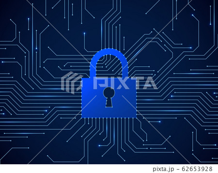 Internet security. Data protection privacy cybersecurity in internet with padlock icon. Digital technology, smart app control vector concept 62653928