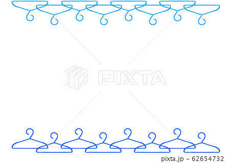 シンプルハンガーのフレーム 長方形 ブルーのイラスト素材