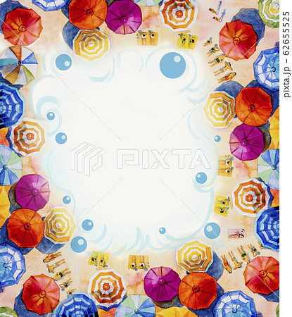 Painting watercolor seascape Top view. Painting watercolor seascape Top view. 62655525