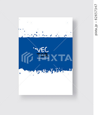 Blue ink brush stroke on white background. 62657347