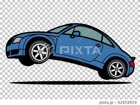 German coupe blue jump car illustration 62658939