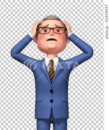 困った重役頭抱えるのイラスト素材