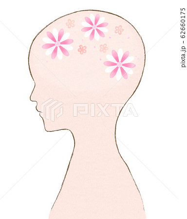 脳 頭の中にお花が咲くのイラスト素材 脳 頭の中にお花が咲くのイラスト素材