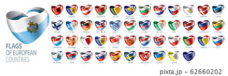 Set of flags of Europe. Vector illustration 62660202