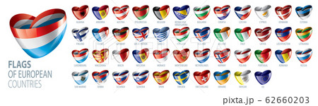 Set of flags of Europe. Vector illustration 62660203