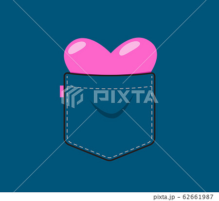 pink Heart behind the pocket. Isolated Vector pink Heart behind the pocket. Isolated Vector 62661987