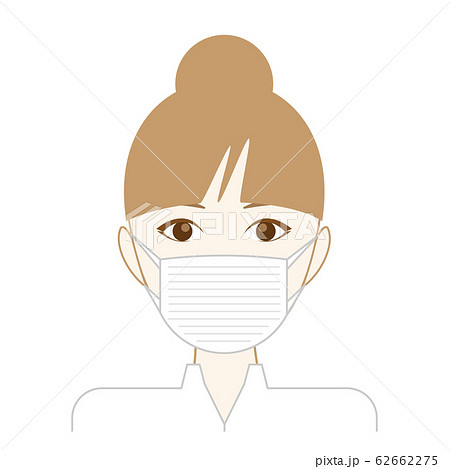 マスクを付けた女性のイラスト 62662275