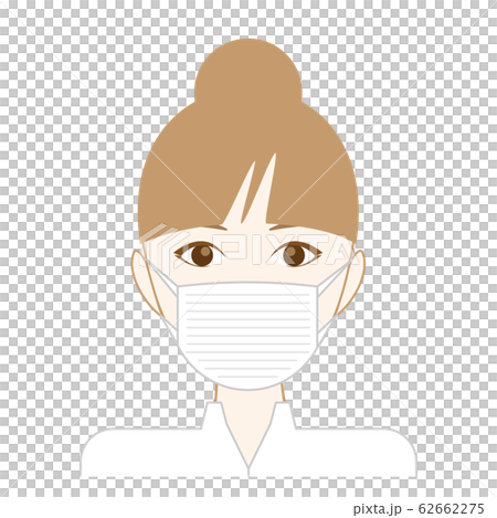 マスクを付けた女性のイラスト 62662275