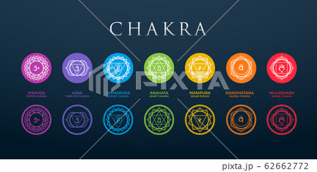 Chakra Set on dark background 62662772