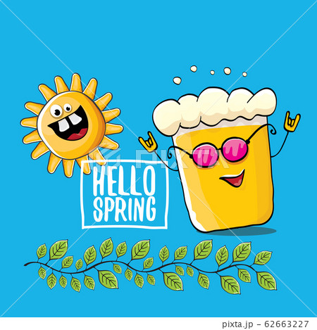 Hello spring concept illustration with vector...のイラスト素材 [62663227] - PIXTA