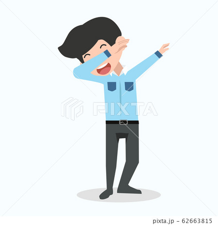 Businessman Character In Dab Pose Vectorのイラスト素材