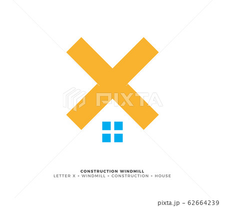 Abstract House with yellow letter x Abstract House with yellow letter x 62664239