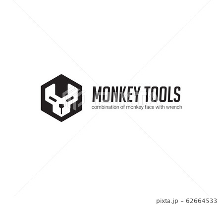 Monkey face inside the wrench. Vector Illustration 62664533