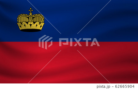 Waving flag of Liechtenstein. Vector illustration 62665904