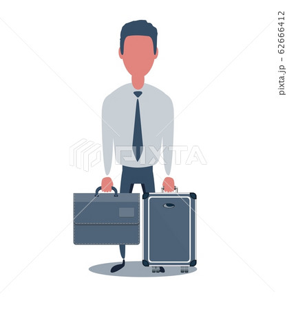 Businessman or clerk. Male character in trendy simple style with objects, flat vector illustration. Businessman or clerk. Male character in trendy simple style with objects, flat vector illustration. 62666412