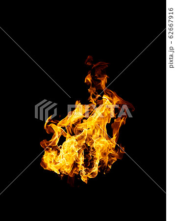 real and hot flames are burning on a black real and hot flames are burning on a black 62667916