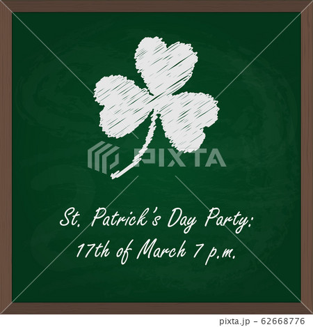 vector illustration of chalk board for st patricks day party 62668776