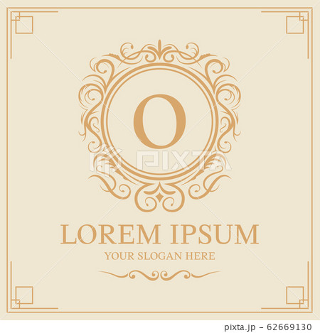 Luxury logo template, Initial letter type O on cream background, vector illustration Luxury logo template, Initial letter type O on cream background, vector illustration 62669130