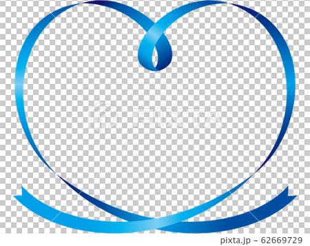 Blue heart ribbon frame Blue heart ribbon frame 62669729