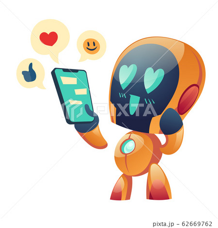 Robot or chatbot having love conversation online 62669762