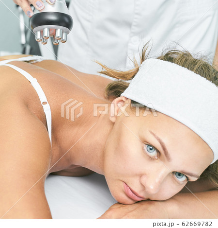 Perfect radio treatment. Woman at spa procedure. Perfect radio treatment. Woman at spa procedure. 62669782