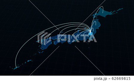 栃木県から日本全国へ広がるネットワークの線 栃木県から日本全国へ広がるネットワークの線 62669815