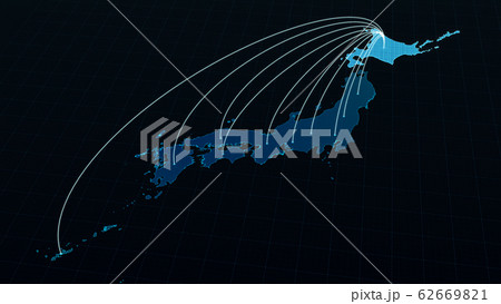 北海道から日本全国へ広がるネットワークの線 北海道から日本全国へ広がるネットワークの線 62669821