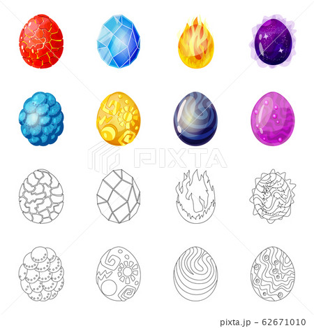 Isolated object of animal and prehistoric icon. Collection of animal and cute stock symbol for web. 62671010