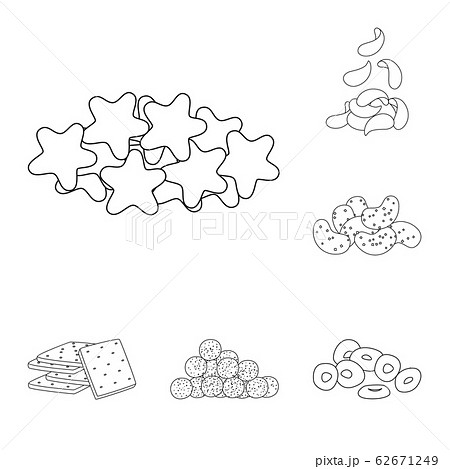 Vector design of product and menu symbol. Set of product and flavor stock vector illustration. Vector design of product and menu symbol. Set of product and flavor stock vector illustration. 62671249