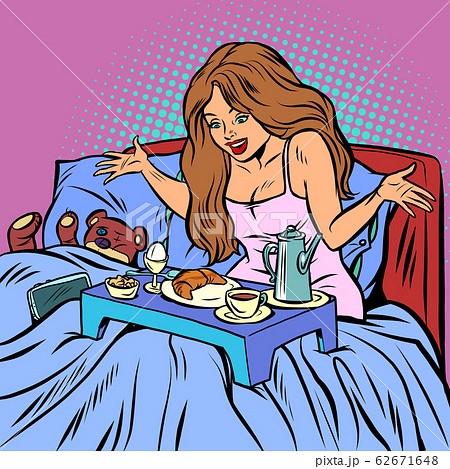 woman Breakfast in bed 62671648