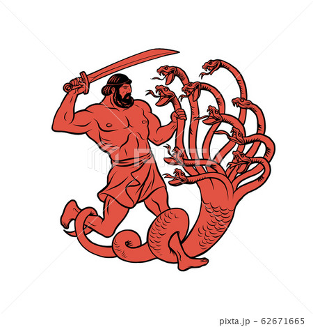 Lernaean Hydra. 12 Labours of Hercules Heracles 62671665