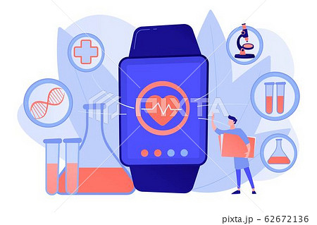 Smartwatch health tracker concept vector illustration. Smartwatch health tracker concept vector illustration. 62672136