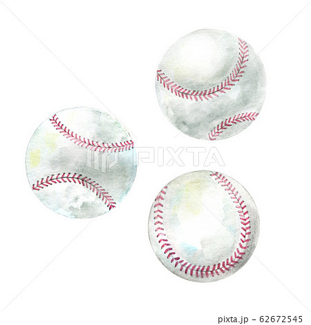 Hand drawn watercolor baseballs 62672545
